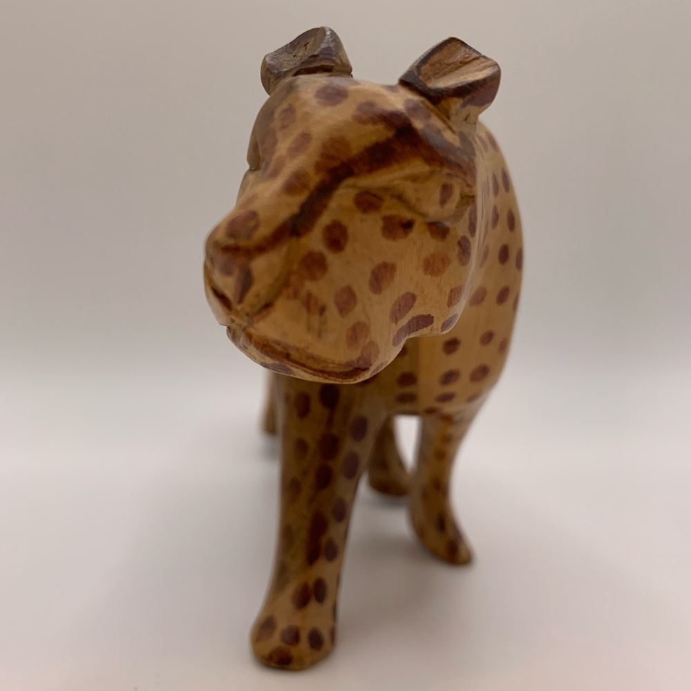 Wooden Leopard Figurine